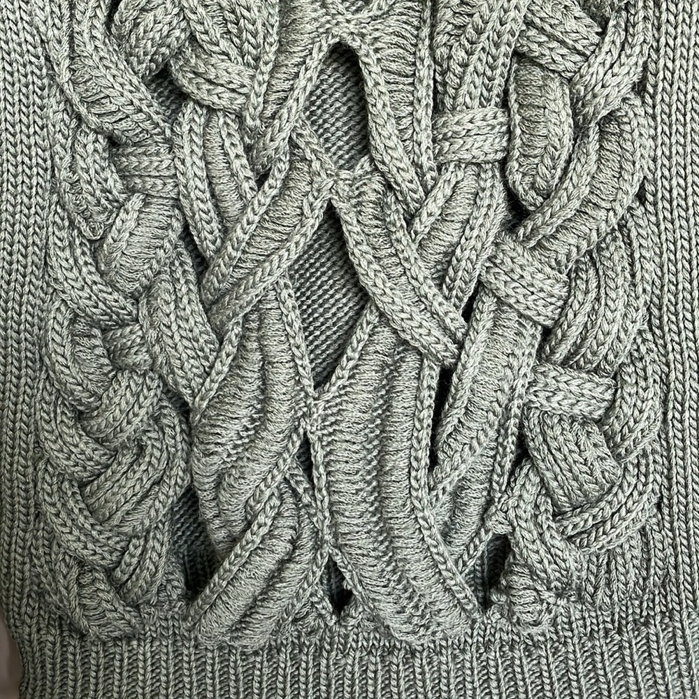 NICOLE MILLER GREEN ATELIER CUT WOOL SWEATER - Picture 5 of 14
